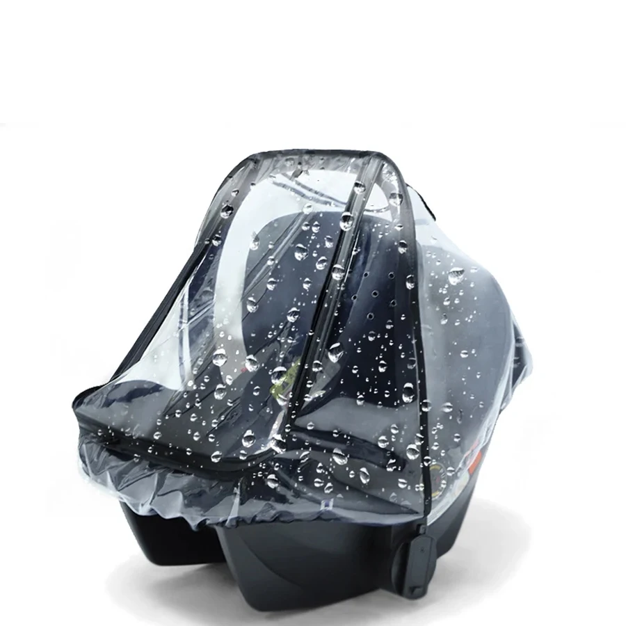 Assento de segurança do bebê capa de chuva transparente eva carrinho de bebê capa de chuva capa de poeira duplo zíper acessórios de carrinho de bebê