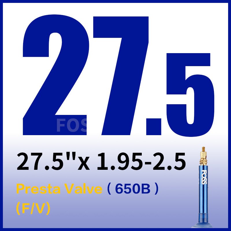Foss räjähdyssuojattu polkupyörän sisäkumi mtb maantiepyörän sisäkumi av/fv universaali sisäkumi 16/20/24/26/650b/29/700c sisäkumi: 27.5 x 1.95-2.5 fv