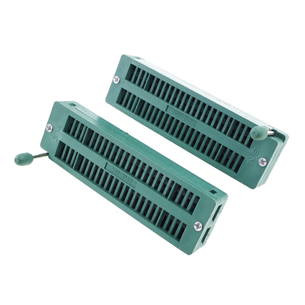 1Pcs Zif Ic & Component Socket Test Tool Universele Zip Dip 48 Pin Lock Seat Pitch 2.54 Mm Druk-Fit Dual Rijenafstand 15.24