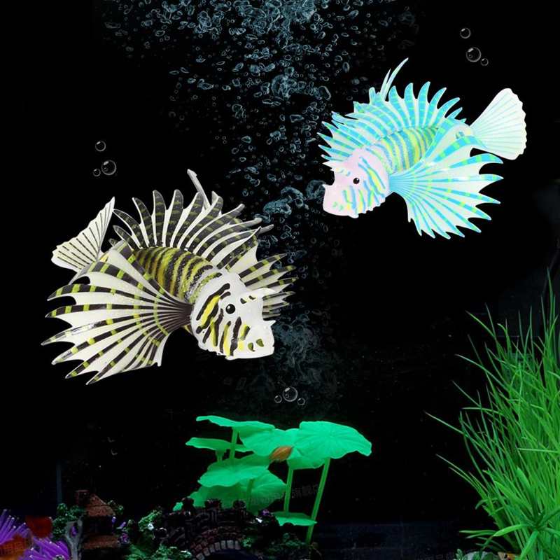 Aquarium Artificial Fish Tank Landscape Decoration Glow Simulation Animal Ornaments