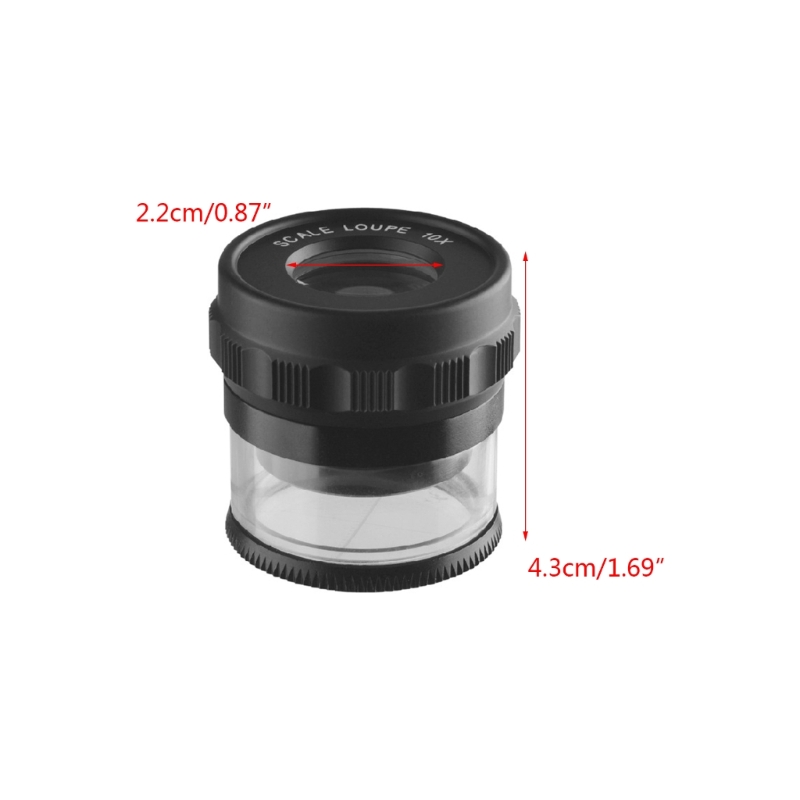 Handmicroscoop Vergrootglas 10X Schaal Juweliers Loep Desktop ABS- Vergrootglas Draagbare Schaallus voor Doek Repareren