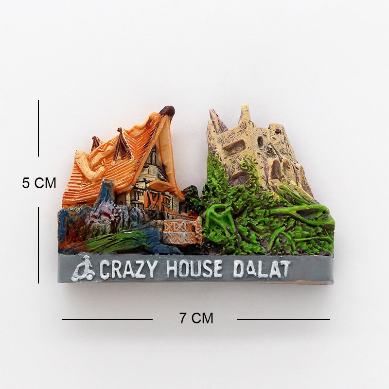 3d kjøleskapsmagnet sørøst-Asia vietnam gal hus da nang montere bana magnetisk kjøleskap lim vietnam turist suvenir: gal husdalat