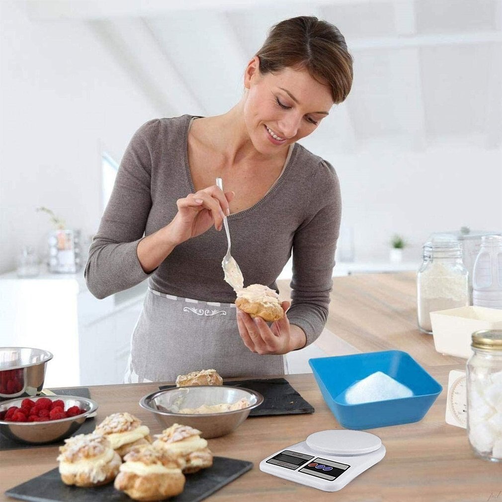 Balanza electrónica de cocina SF-400, balanza Digital de alta precisión para el hogar, balanza de joyería con diamantes dorados