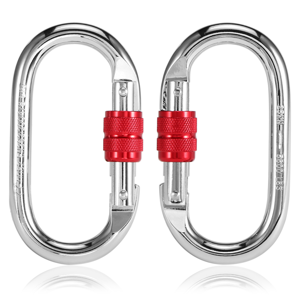 Lixada 30kN Cable Trolley Pulley Dual Pulley with 25kN Srew Locking Carainber For Rock Climbing Caving Aloft Work Rescue: 2PCS