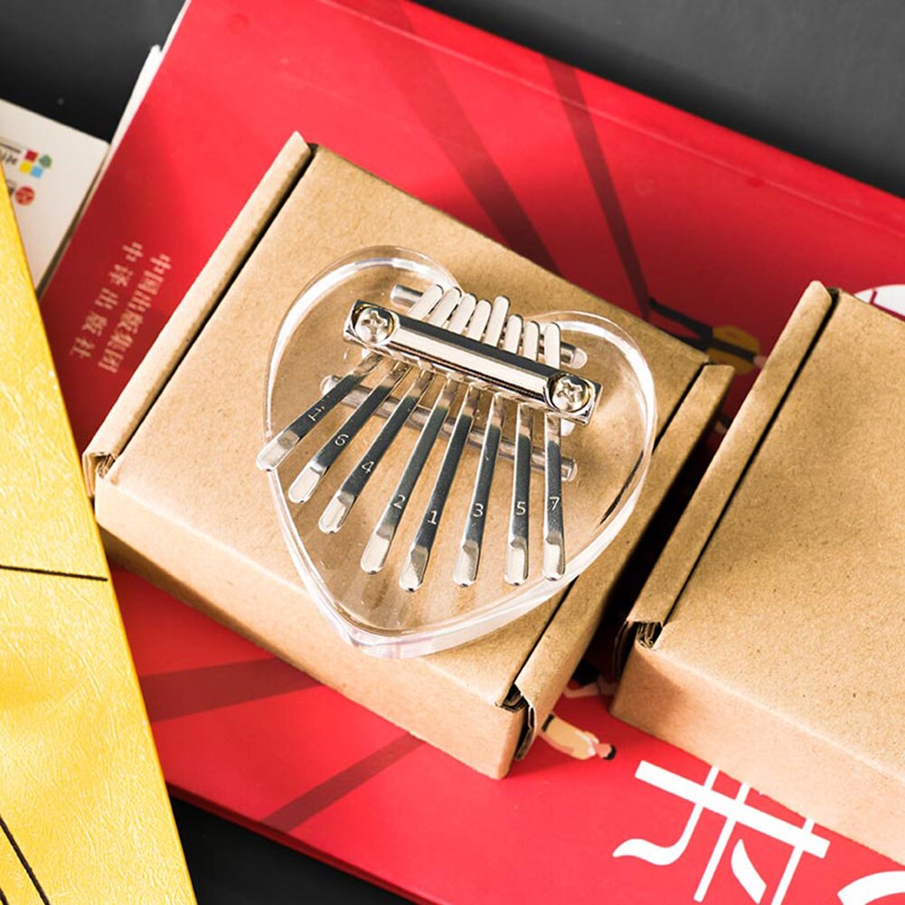 Afrikansk sanza mbira krystallklar 8 tangenter kalimba akryl tommelpiano med skala musikkinstrumenter musicales