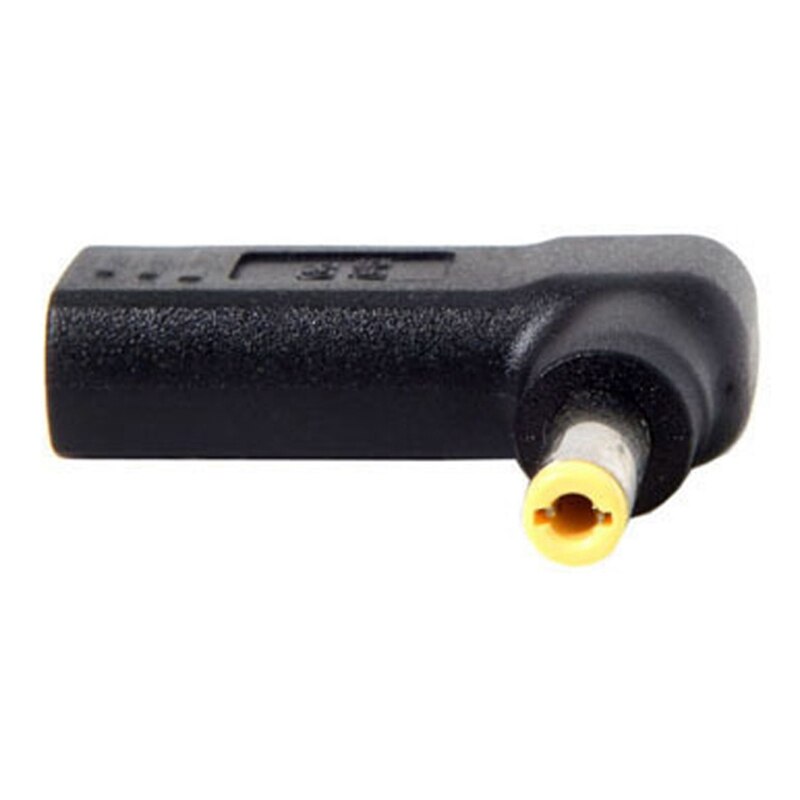 Usb 3.1 tipo c usb-c para retângulo dc plug pd adaptador 90 graus angular: 5.5 2.5mm