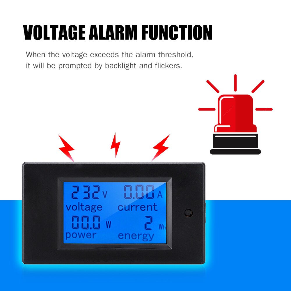 Digital multifunktionell likspänningsmätare galvanometer elmätare effektdetektor coulometer digital displaymätare