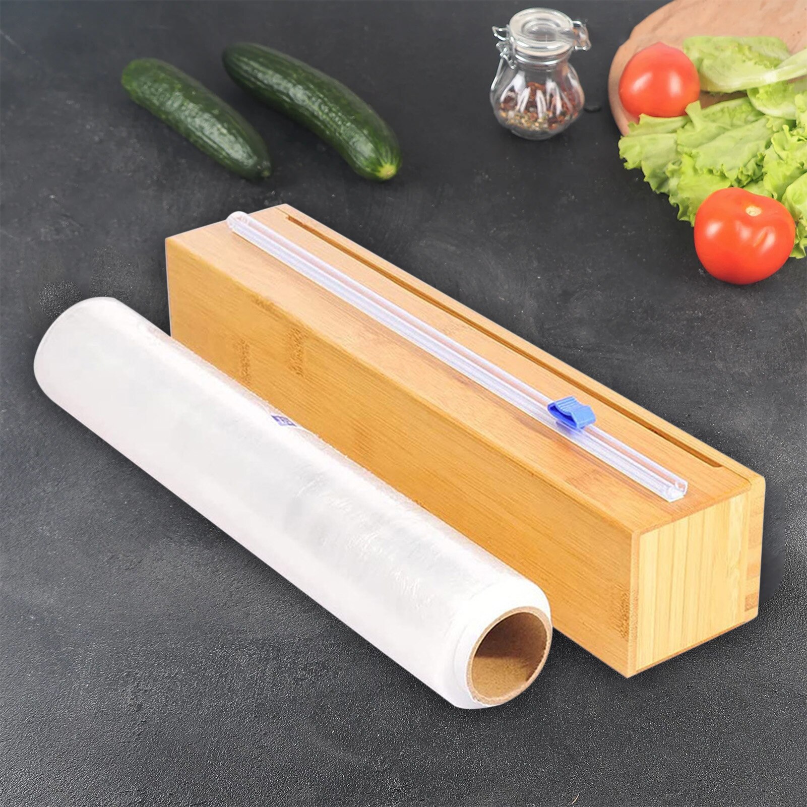 New Creative Plastic Wrap Cutter Household Kitchen Utensils Plastic Wrap Cutter Foil Divider Two-way Sliding Cutter Tin Foil