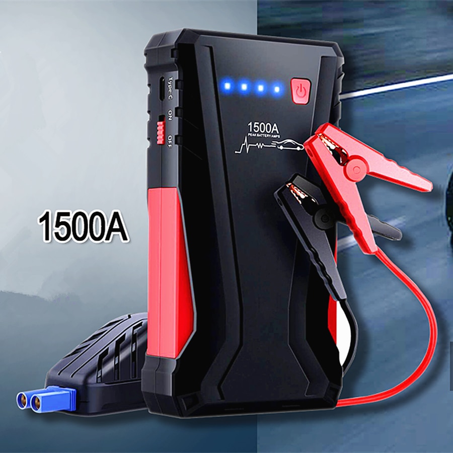 Super Power Car Jumper Starter 1500A Portable Car Battery Booster Charger 12V Starting Device For Petrol Diesel Auto Reboot Tool