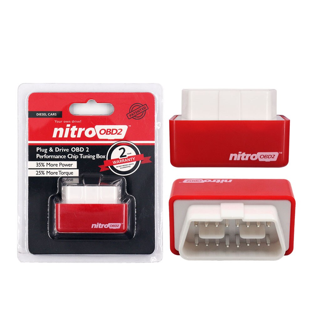 Nitro obd 2 ecoobd 2 15%  bränsle spara mer ström ecu chip tuning box nitroobd 2 eco obd 2 för diesel bensin bensin bil plug & driver: Röd