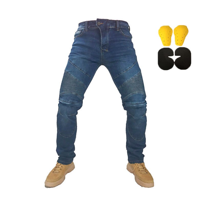 Pantalon moto homme moto jean équipement de protection équitation voyage moto pantalon poche à glissière tout-terrain moto pantalon: 1 / xxxxl