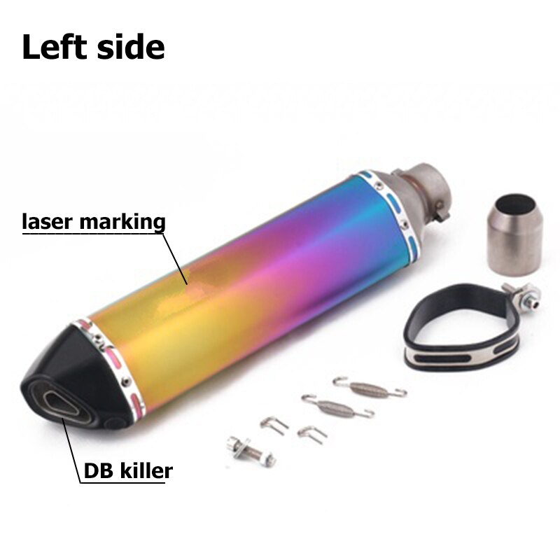 Universal 470MM Motorcycle Exhaust Pipe Scooter Motocross Muffler Modify Motorbike Escape DB Killer 51mm For MT03 MT07 R1 CBR400: I left