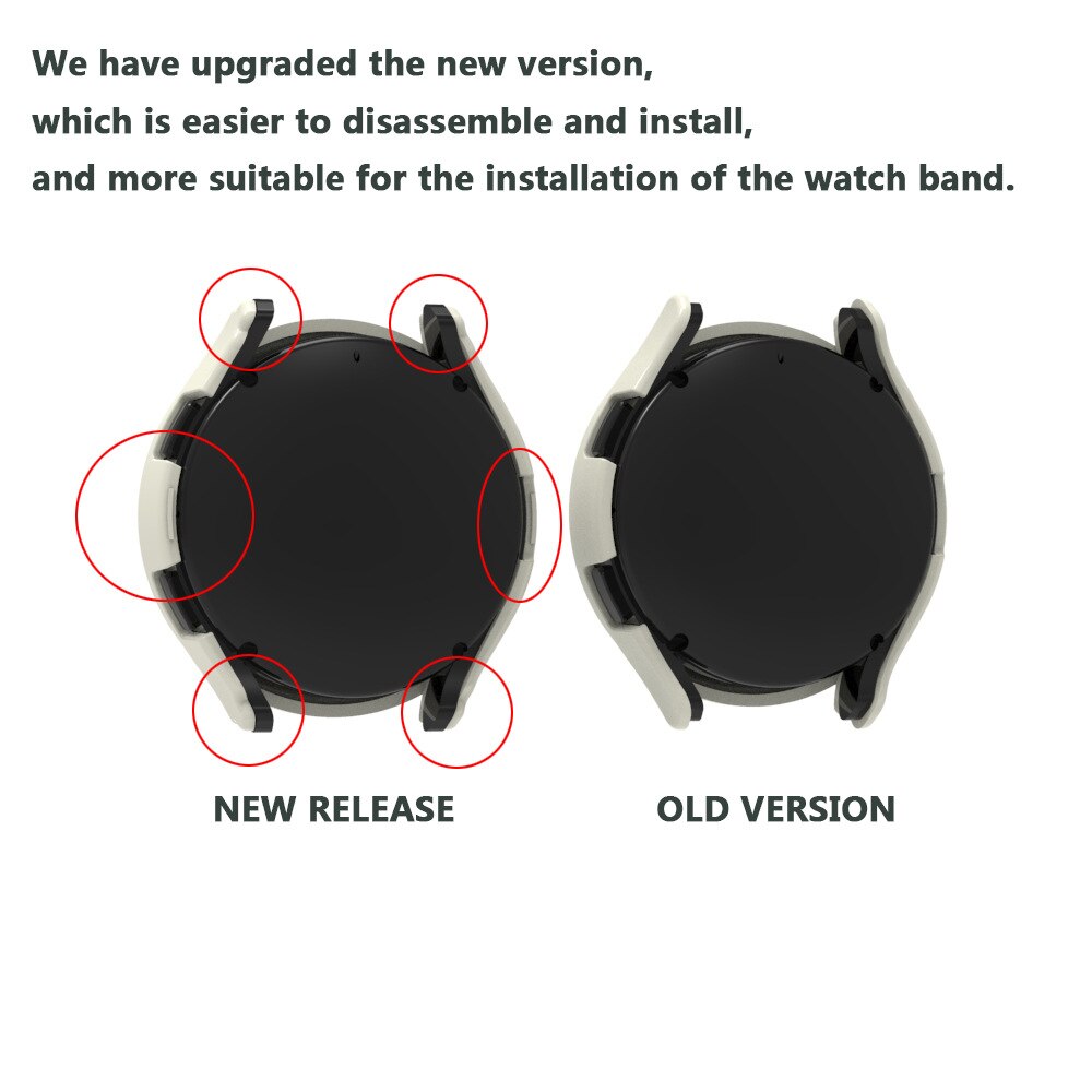 Coque étanche 2 en 1 + verre pour Samsung Galaxy Watch 4 40/44mm, protection complète PC pour montre 4 40 44mm