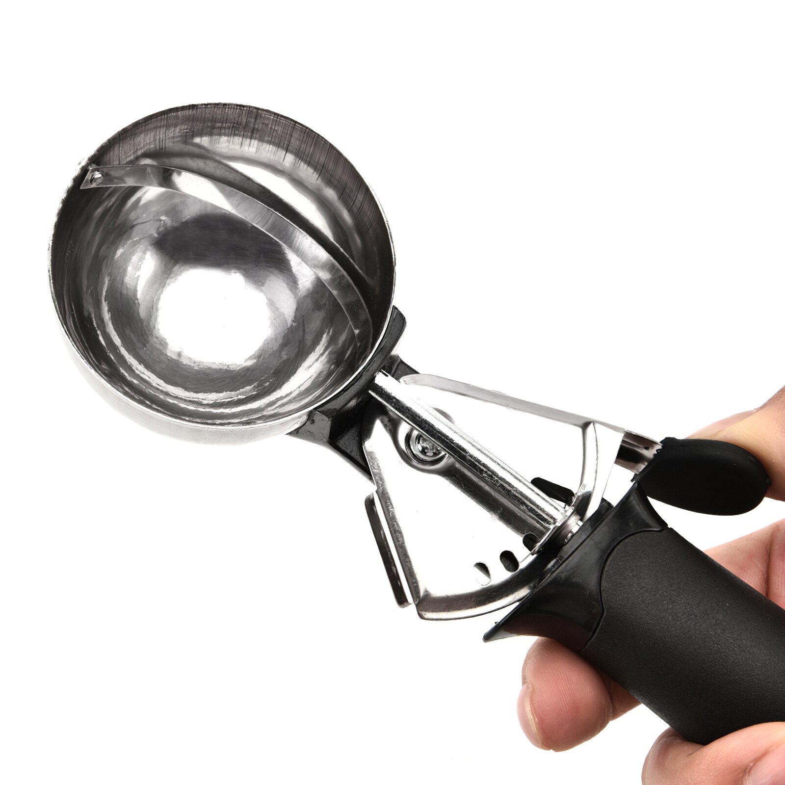 Stainless Steel Ice Cream Scoop Ice Cream Makers Kitchen Tools Accessorizes Fruit Baller Frozen Yogurt Dipper With Pop Up Level