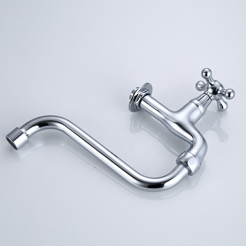 Brass Decorative Outdoor Garden Faucet Lengthen Wall Mounted Mop Pool Bibcock WC Single Cold Taps Garden Faucet