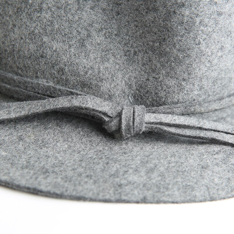 Lady 100% Wool Wide Brim Bucket Hat Woman Winter Felt Fedora 56-68CM