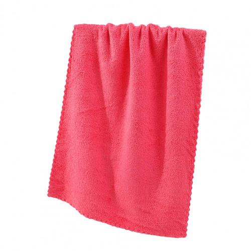 Towel Eco-friendly Anti-deform Polyester Fluffy Face Towel Supplies for Home Anti-fade Merits for Home Bathroom: Red