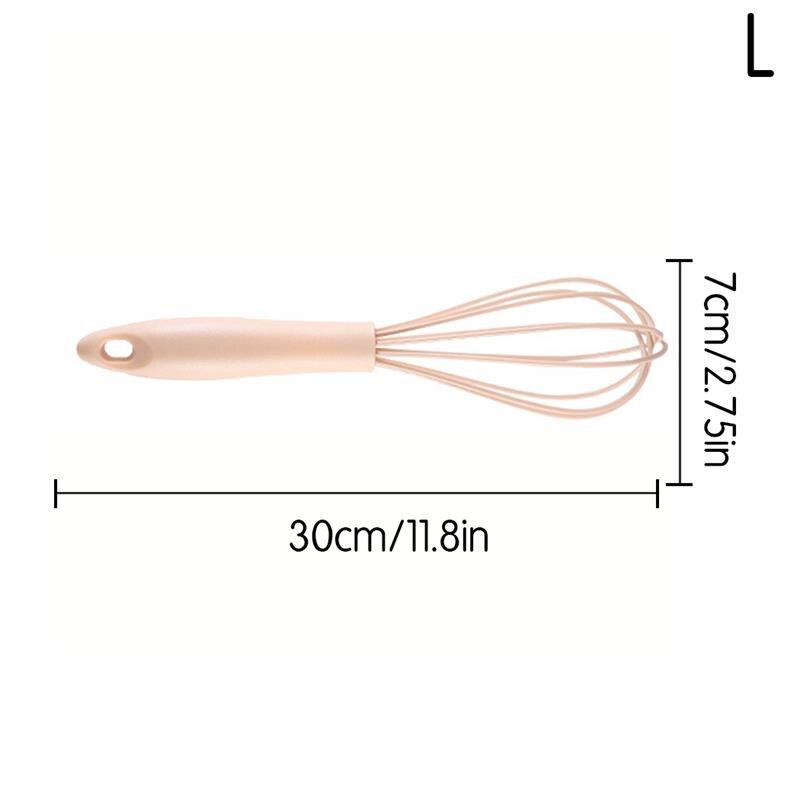 Silicone Balloon Whisk Plastic Handle Egg Whisk Balloon Egg Beater for Kitchen Silicone Egg Beater Tool DIY Baking Tool: Pink 12inch