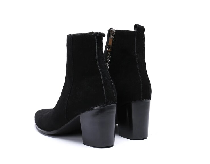 Herresko moderigtige lynlås chelsea støvle pu læder håndlavet formelle stilfulde vinter western støvler zapatos de hombre 4 m 835