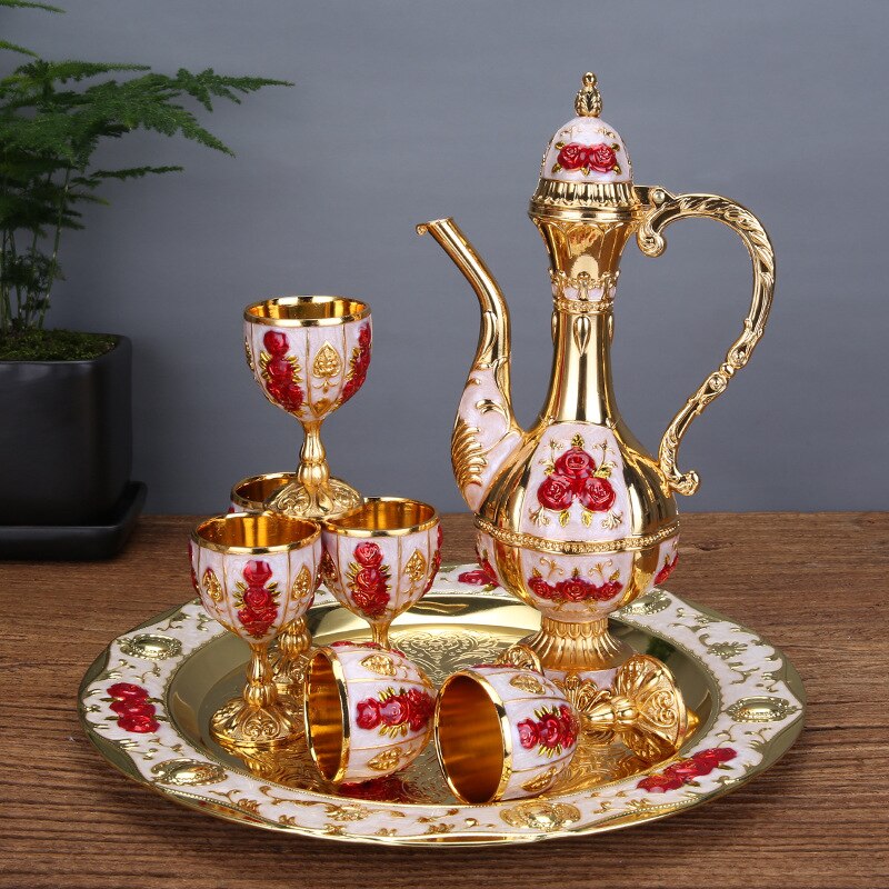 Wine decanter pumpkin style hip flask a glass of red wine home bar metal glass set sake set home bars: black