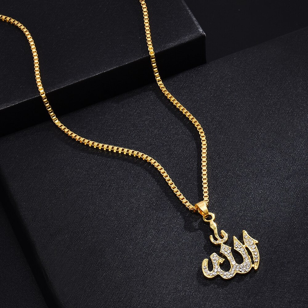 Mode Moslim Allah Gouden Kettingen Vrouwen Lange Trui Keten Ketting Hanger Vrouwelijke Sieraden Boho Accessoires