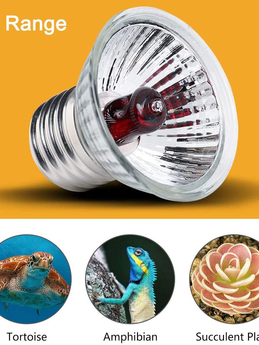BENE 4-Pack Reptile Heating Bulb Night Red Halogen Lamp for Brooder,Turtle Lizard Chameleon Bearded Dragon Amphibian Terrarium
