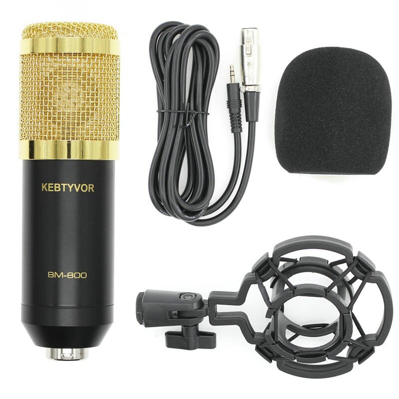 BM-800 Condenser Microphone Studio Recording Kits bm800 Karaoke Microphone for Studio Recording and Brocasting: Black mic