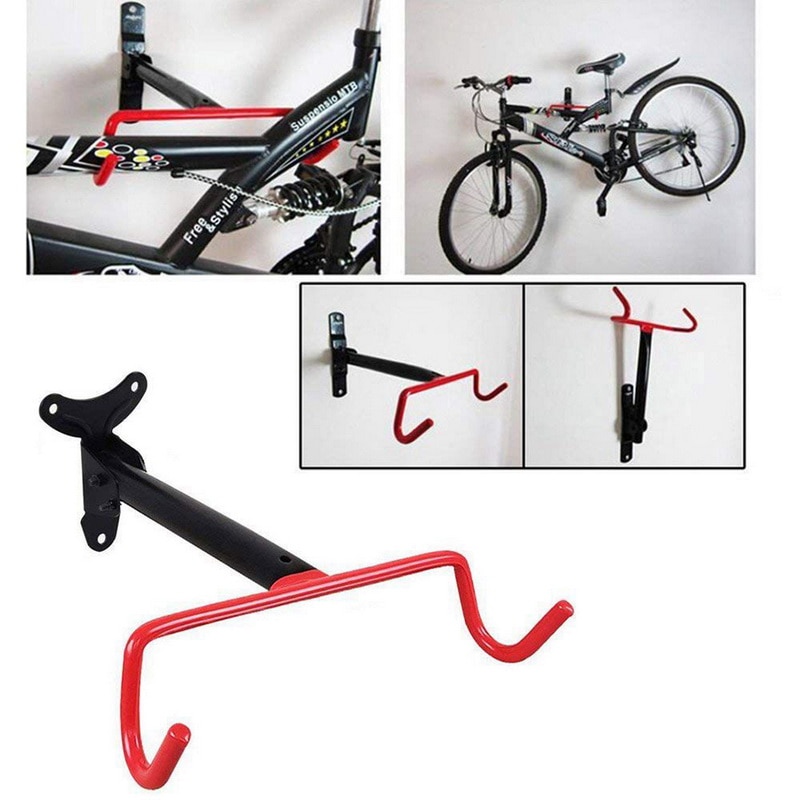 Bicycle Storage Rack Wall Mounted Bike Hanger Hook Solid Steel Bicycle Wall Hanging Hook Heavy Duty Bicycle Racks Fold Down: Default Title