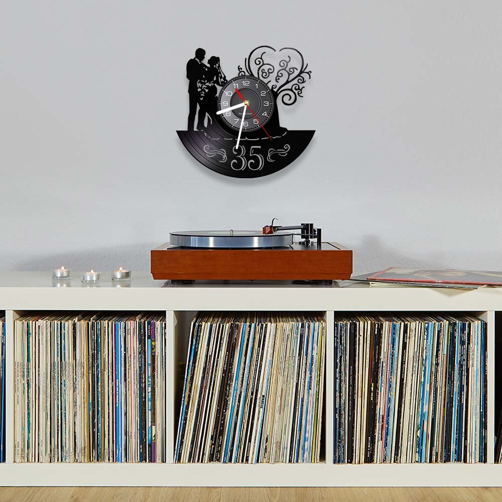 Horloge Murale En Vinyle Design Moun And Blade - Autocollant Noir Mat - Décoration Maison