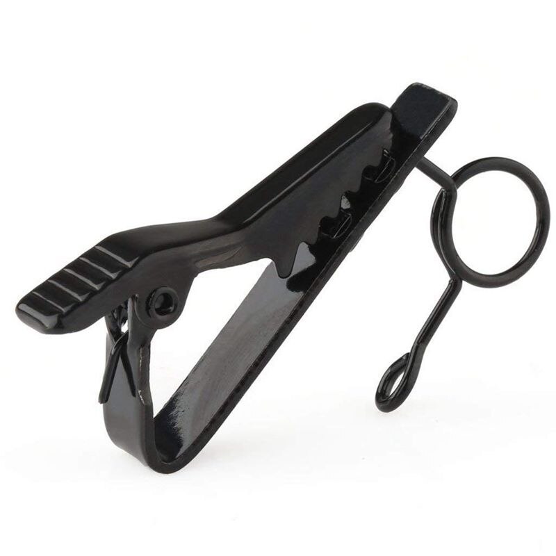 5 Pcs Ring Mini 7.5 mm Microphone Clip Holder Tie Clip Collar Clip Practical (Black)