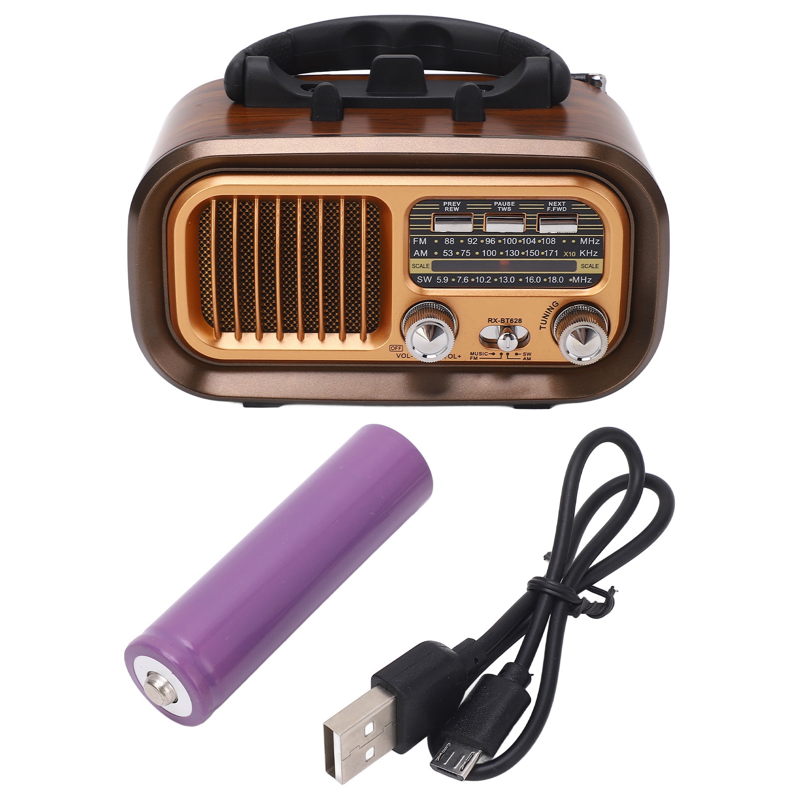 PRUNUS J-128 Radio Portable FM/AM, Petite Radio, Réveil et Minuterie de