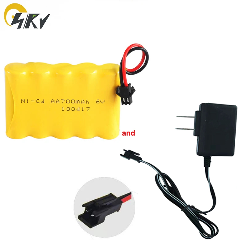 6V NICD AA 700mAh Rechargeable RC Toys Battery 6V NIMH NICD Battery Charger: green