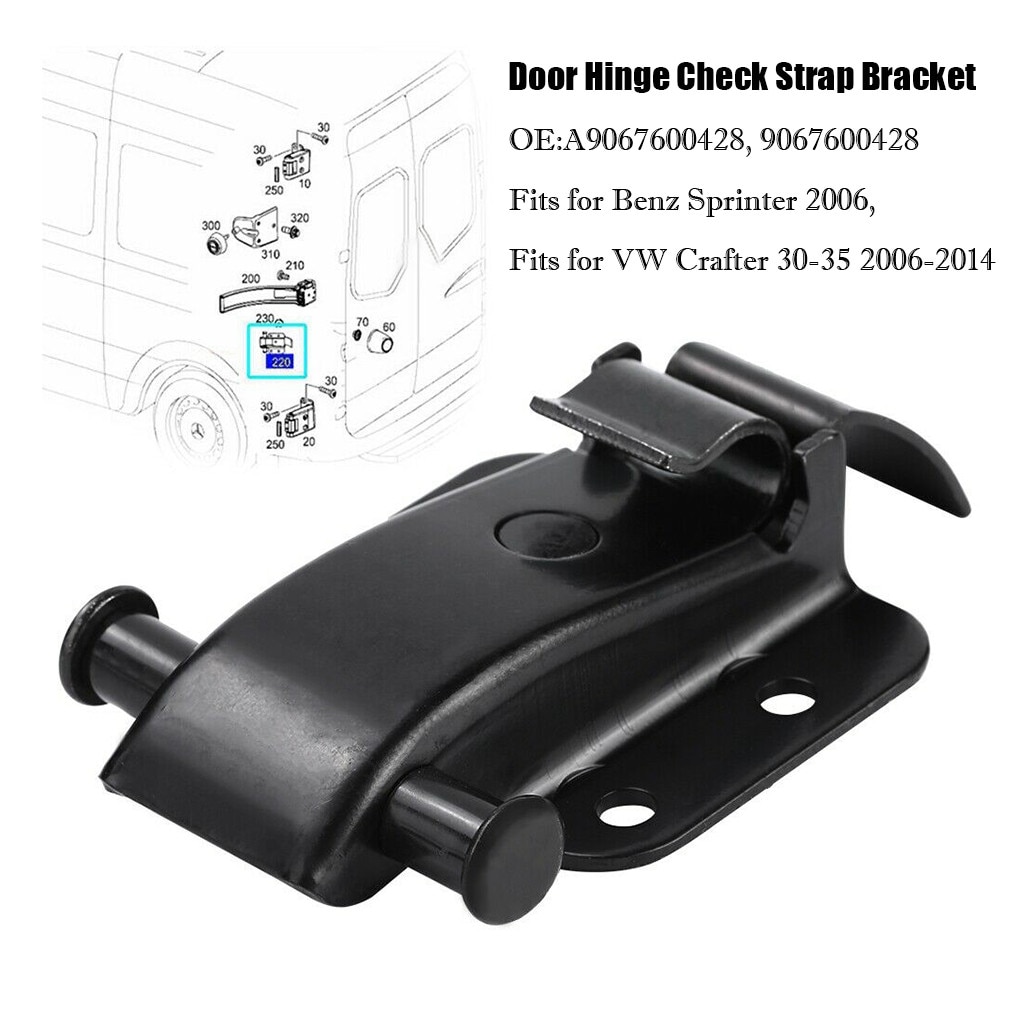 Car Rear Door Check Strap Bracket Locator A9067600428 for Mercedes-Benz Sprinter Black Car Rear Door Check Strap