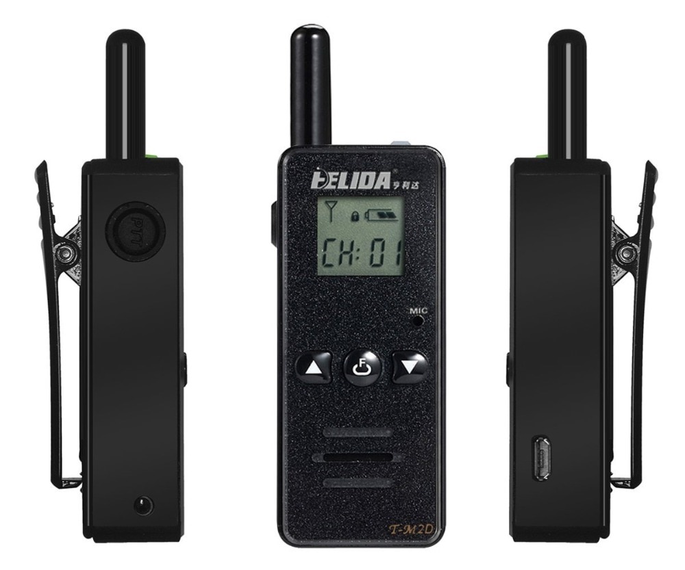 1 unidad, HELIDA T-M2D, 2W, Super Mini Radio bidireccional FRS GMRS UHF 400-520MHz, Mini WALKIE TALKIE