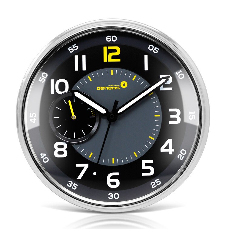 Reloj de pared para el salpicadero, de Metal, barato, para decoración del hogar, dorado, silencioso, para dormitorio, cocina, de cumpleaños: C