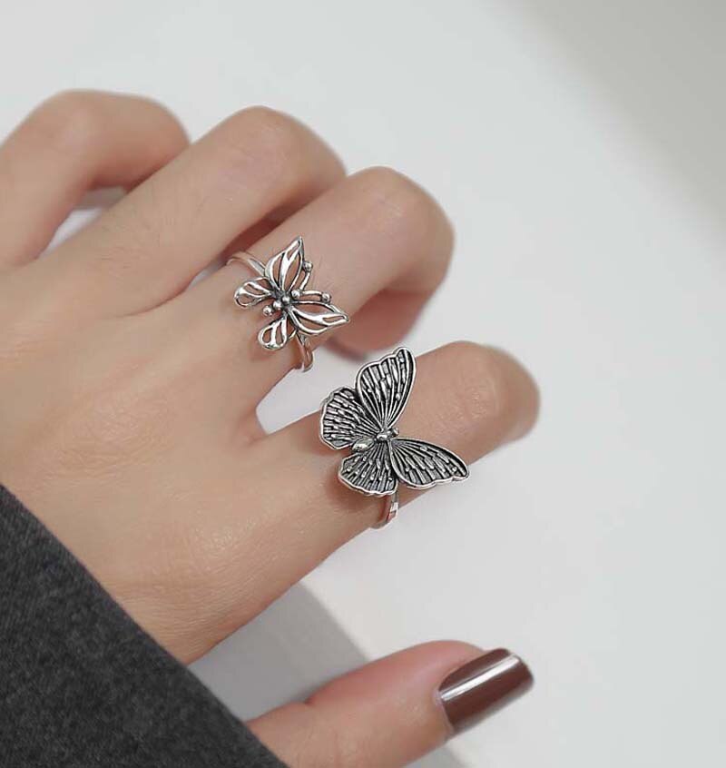 Punk Schmetterling Ringe für Frauen Männer Retro Antike Finger Ring Party Schmuck NEUE