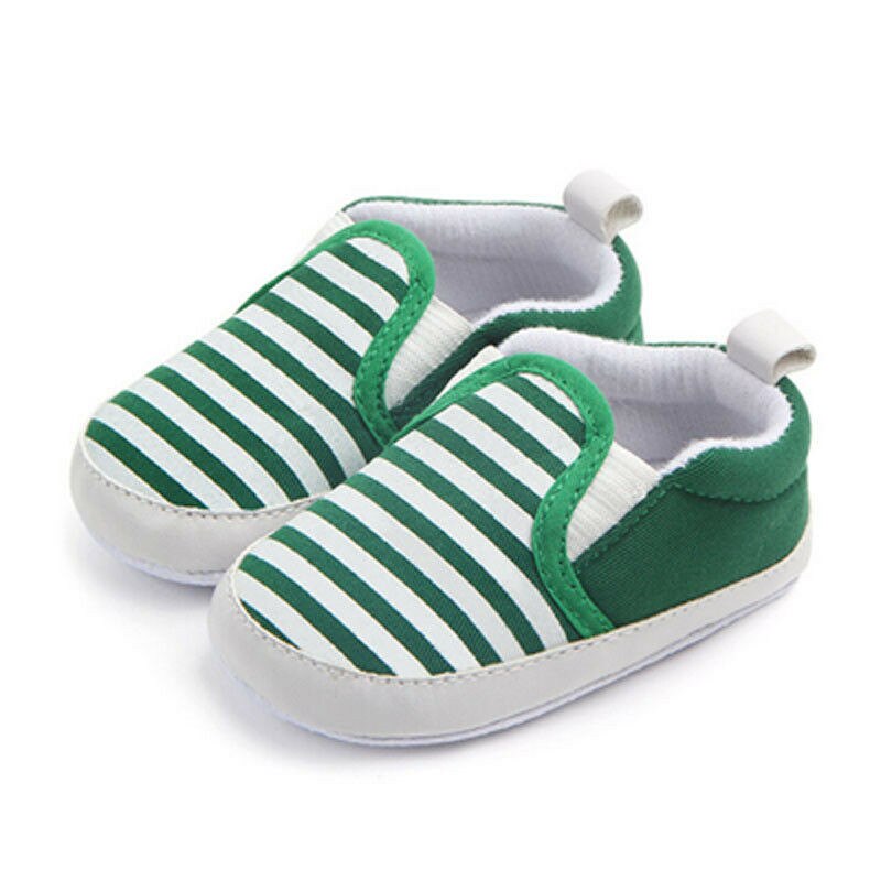 Mærke barnevogn nyfødt småbørn baby piger drenge børn spædbarn first walkers stribede klassiske sko loafers afslappet bløde sko