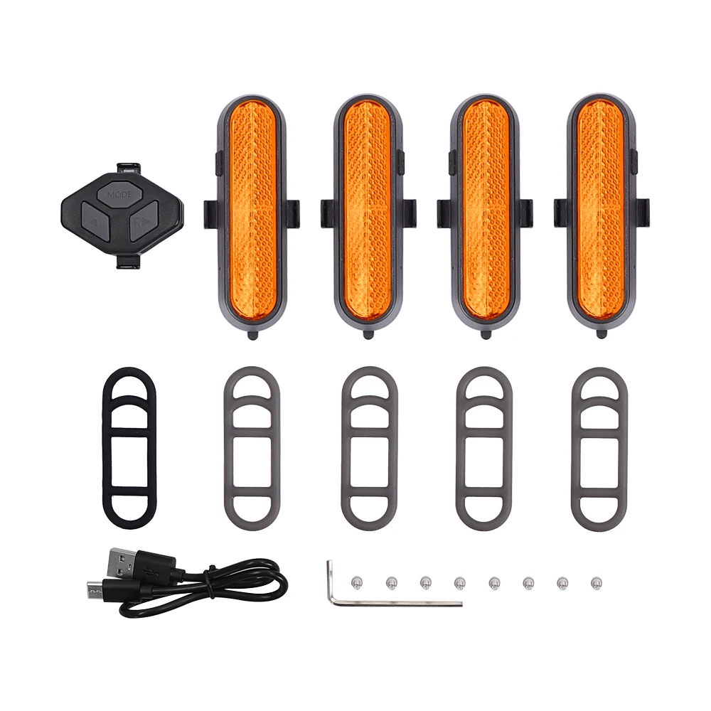 Intelligent Remote Control Turn Signal Light Waterproof LED Warning Turn Signal Light for Xiaomi M365 1S Pro Electric Scooter: Yellow