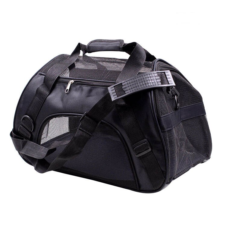 Pet bag portable pet backpack dog out bag cross-slung pet bag: Black