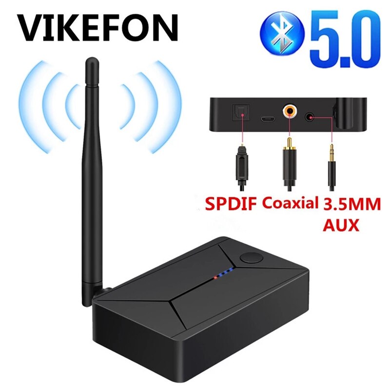 Bluetooth 5.0 Transmitter Coaxial Optical Fiber SPDIF Adapter 3.5mm AUX Stereo Hifi Wireless for TV PC Headphone