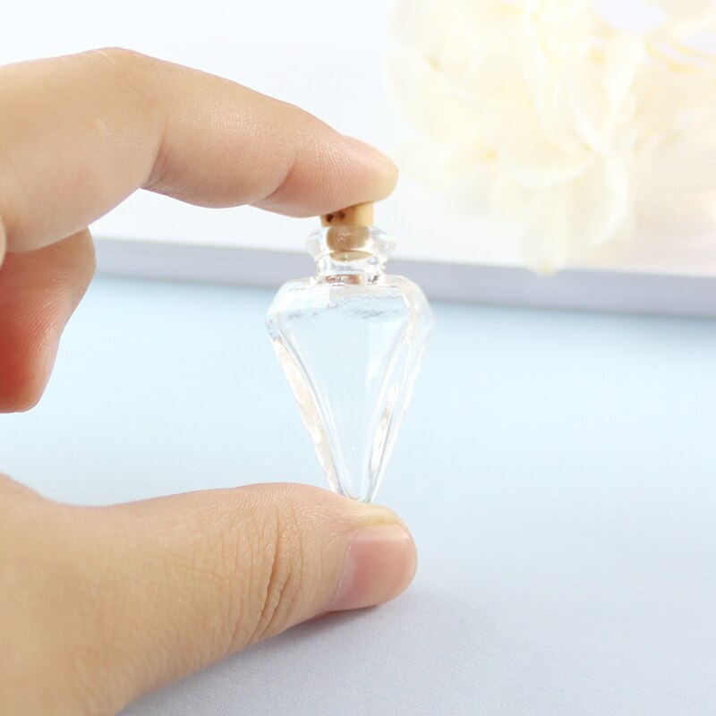 2PCS Klarglas flasche mit kork Kegel flasche anhänger Schnaps Flasche mit kork Glasflasche anhänger