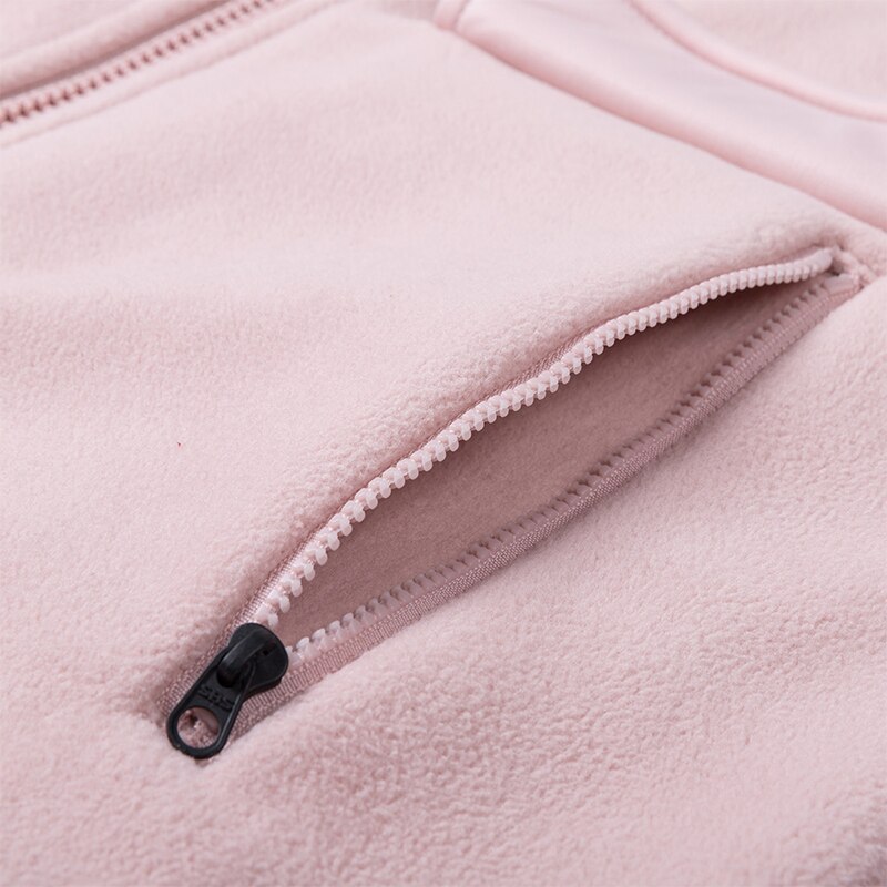 Autumn Winter Warm Outdoor Fleece Sweater Women Sports Fleece Hooded Fleece Cardigan Jacket Ladies Red