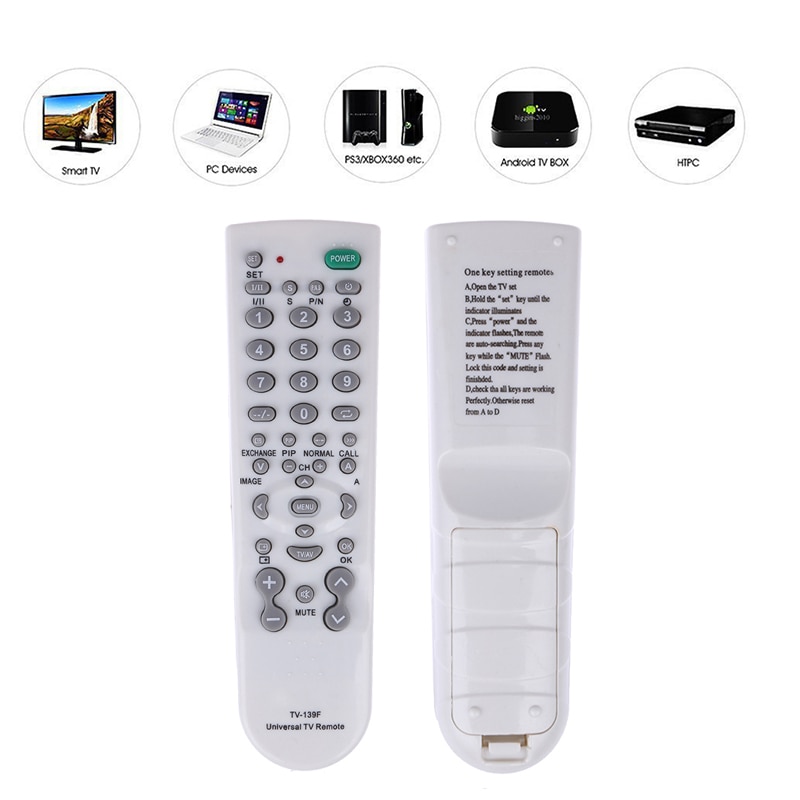 1pc Universal TV Remote Control Super Version Television White Remote Control TV Remote Control Accessories Parts