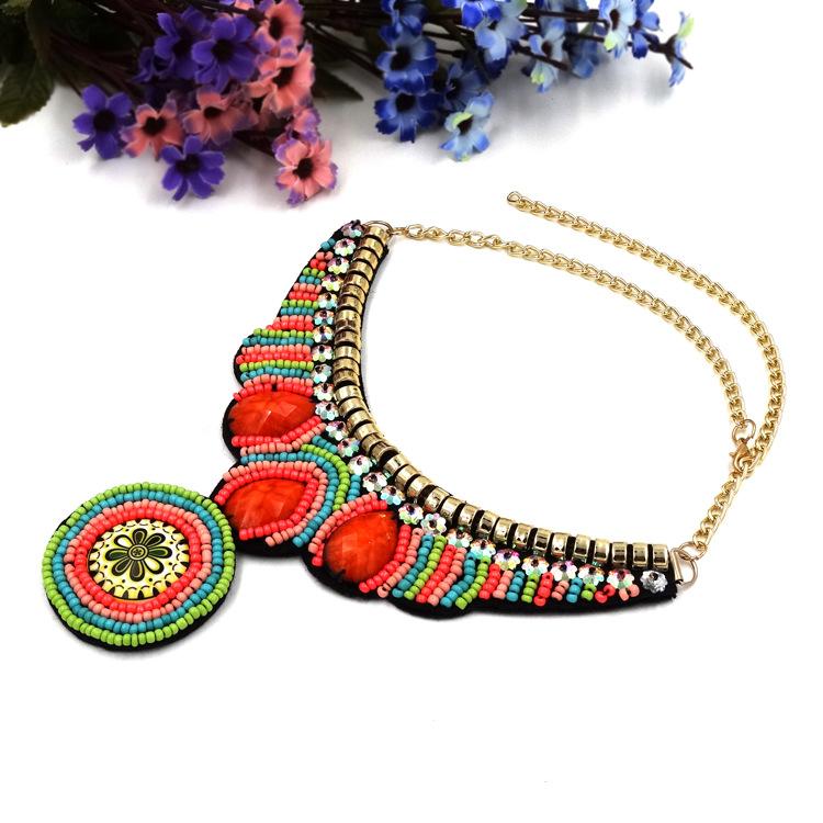 Vintage Bohemen Ketting Voor Vrouwen Grote Etnische Kraag Vrouwelijke Verklaring Boho Sieraden Maxi Tribal Hangers Handgemaakte Kralen