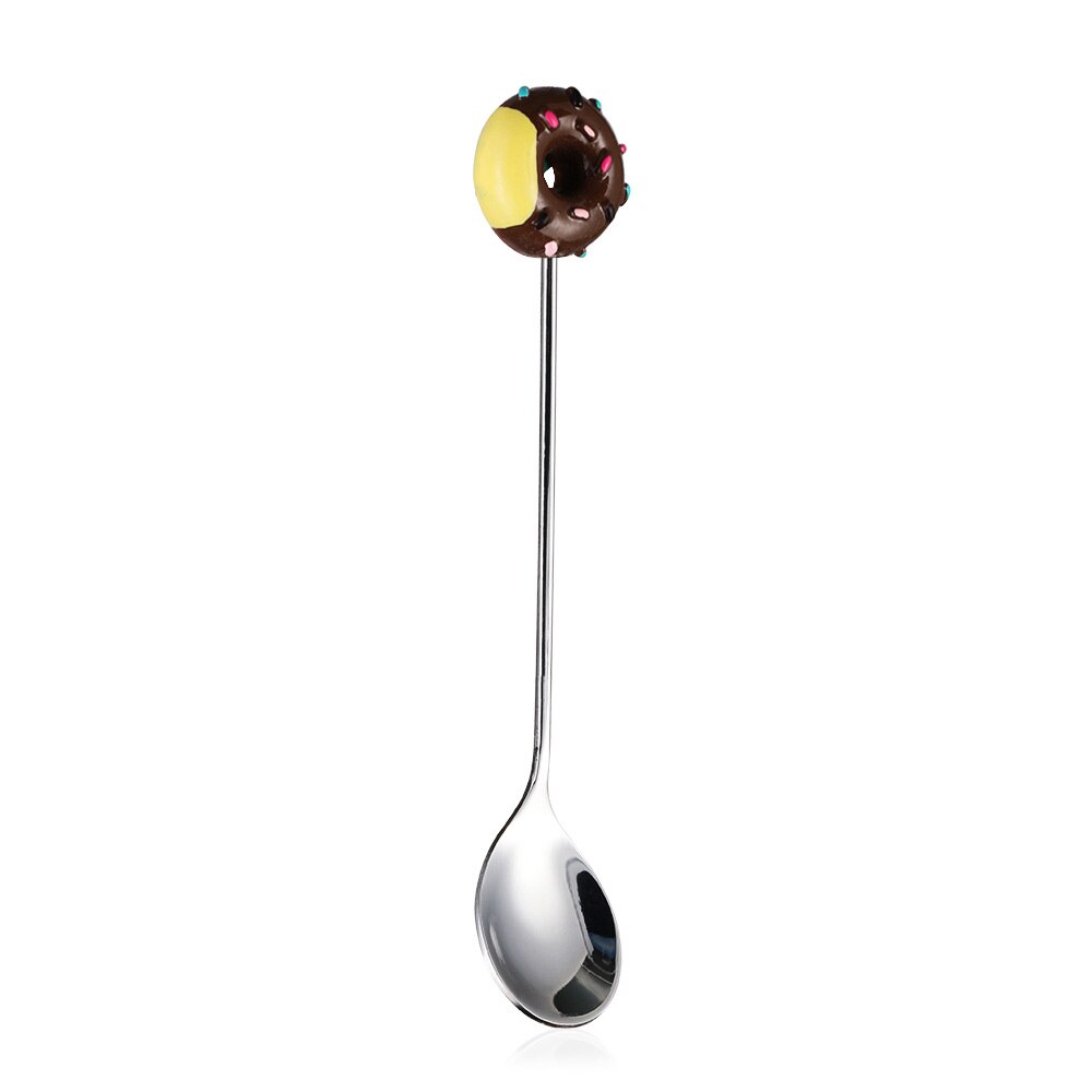 Donut Cute Stainless Steel Doughnut Dessert Spoon Fork Coffee Ice Cream Candy Kitchen Flatware Baby Kids Dinnerware: Coffee Spoon