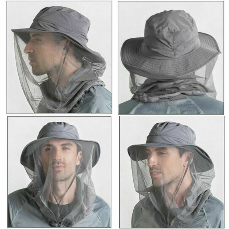 11 Colors Mosquito Head Face Net Hat Hidden Mesh Protection Bug Bee Hiking Fishing Outdoor Caps