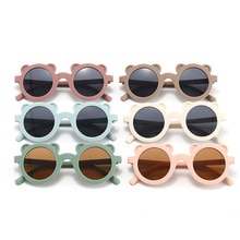 Lunettes de soleil pour enfants, monture ronde en forme d'ours, de dessin animé, pour fille et garçon