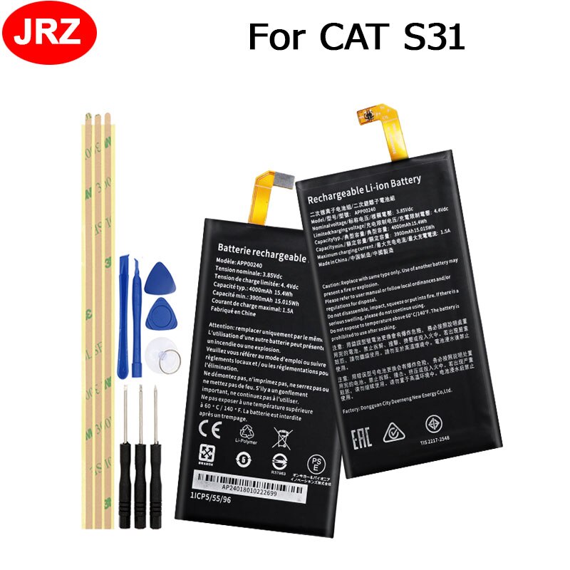 Battery app 00240 for cat  s31 battery 4000 mah mobile phone replacement battery for cat  s31 accumulator battery with tools