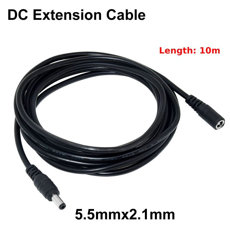 1/2/3/5M 12V 5521 Dc Stroomverlengkabel Snoer 5.5*2.1Mm Jack Mannelijke Naar Vrouwelijke Voedingskabel Voor Wifi Ahd Ip Beveiligings Cams Cctv Etc: Goud