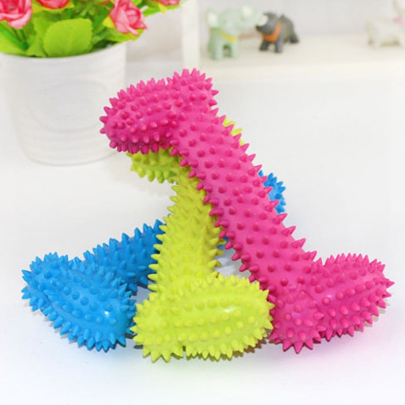 Pet Dog Rubber Chew Toys Durable Bone Shaped Chew Toys Puppy Tooth Training Products Releasing Pressure Toy for Cat Dog